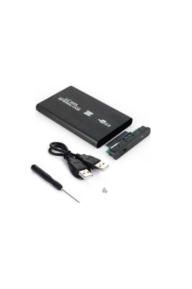 WOZLO 2.5 Usb Sata Hdd Ssd Harddisk Kutusu Aliminyum Gövde Harici Hdd Kutu - Siyah