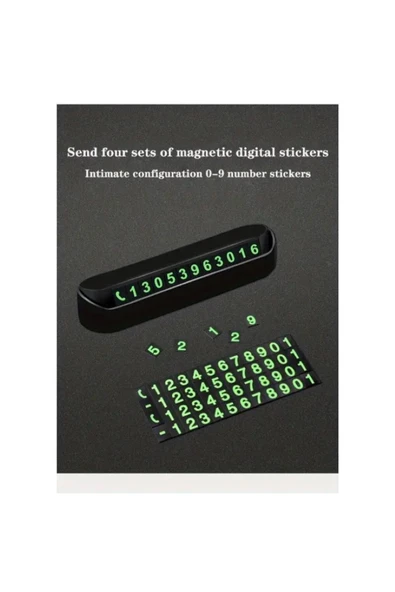 WOZLO Tüm Araçlara Uyumlu Araç Numaratör Araba Telefon Numaralık - 6