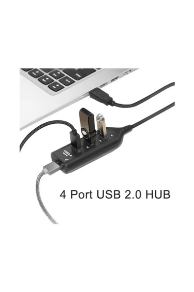 KLASİST Usb Çoğaltıcı Çoklayıcı Hub Usb 2.0 Çoklama Pc Laptop 4 Port - 2