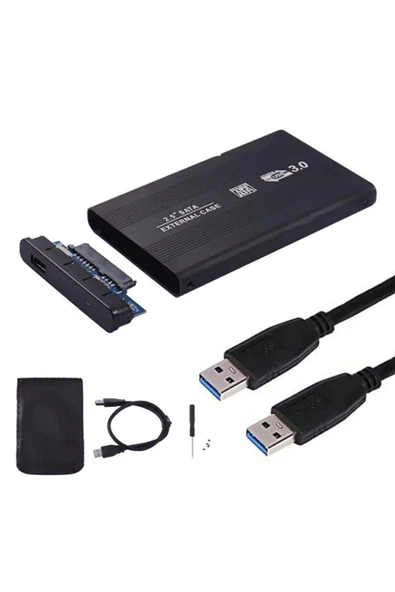 Hubstein 2.5 Inç Usb 3.0 Sata Harddisk Hdd Kutusu 5 Gbps Kılıf - Siyah Aluminyum Ssd-A16 - 2