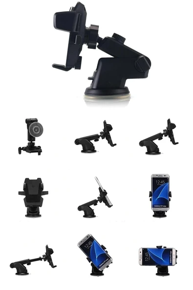 WOZLO Araç Içi Otomatik Telefon Tutucu Cam Ve Torpido Için Yüksek Kalite (araç numaratör )A17+A12 - 5