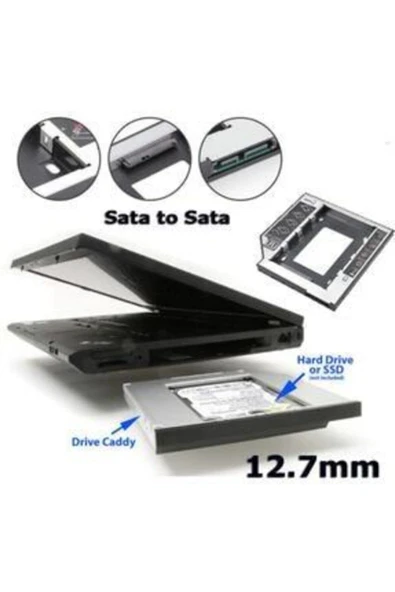 TRND Oem Dvd Yuvasına Takılan Ssd Hdd Kutusu 12.7mm Hdd Caddy Kızak--A07 - 2