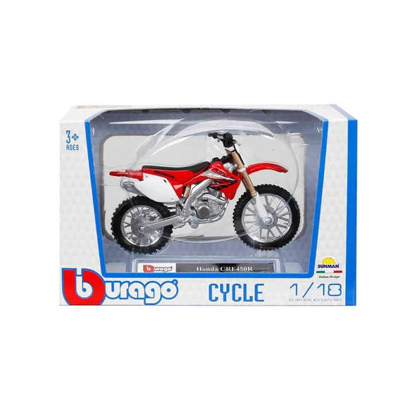 Motorsiklet 1:18 Motor Honda CRF450R Kırmızı - 2