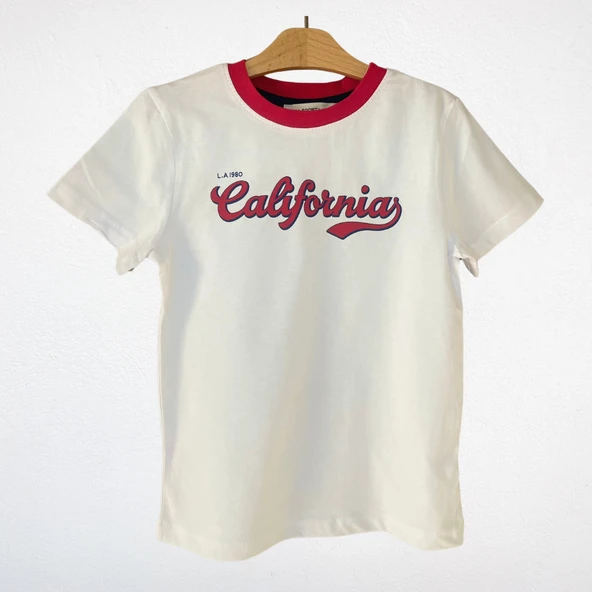 "California" Baskılı Kısa Kollu Tişört - 2