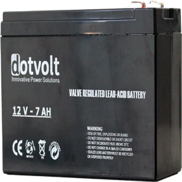 DOTVOLT VOLT DT7-12 12V 7AH Kuru Tip UPS+Güvenlik Aküsü - 2