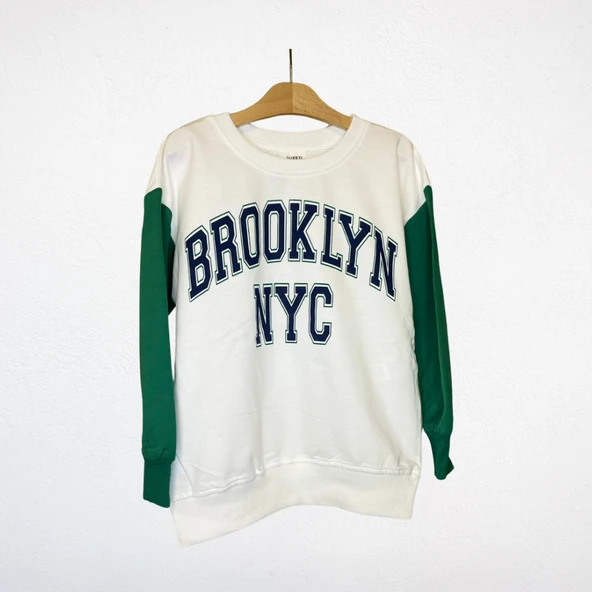 Brooklyn NYC Eşofman Takımı – Ekru/Yeşil - 2