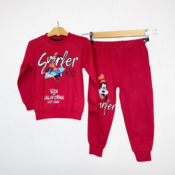 Disney Surfer Goofy Çocuk Eşofman Takımı – Kırmızı