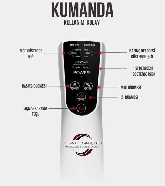 Hava Sıkıştırmalı Ayak ve Tüm Bacak Masaj Aleti Shiatsu (LENF DRENAJ) - 6