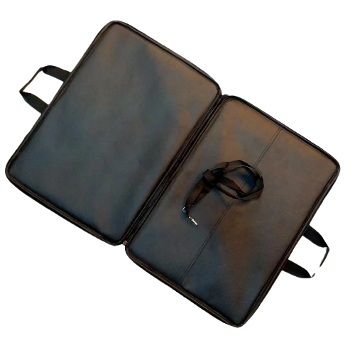 askılı, fermuarlı 35x50 resim çantası su geçirmez ketenli kumaş 35x50 proje çantası picasso - Resim 2