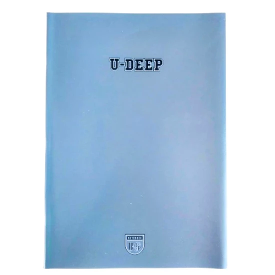 a4 boy plastik kapak 80 yaprak kareli defter kenarı kırmızı çizgili 1 adet u-dep