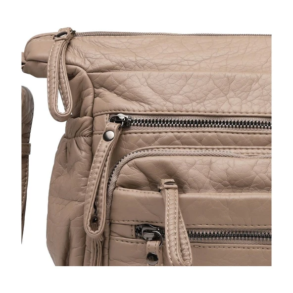 Yıkama Rölaks Deri Kadın Postacı Çantası 21K Barcelona 1919-6 - 2