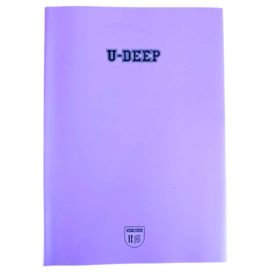 a4 boy plastik kapak 80 yaprak kareli defter kenarı kırmızı çizgili 1 adet u-dep - 4