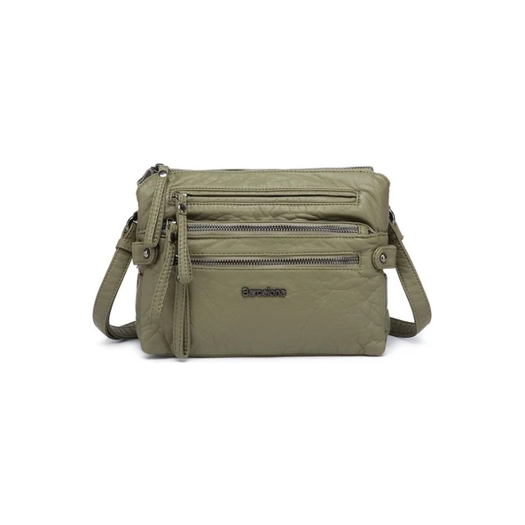 Yıkama Rölaks Deri Kadın Postacı Çantası 21K Barcelona 1920-6