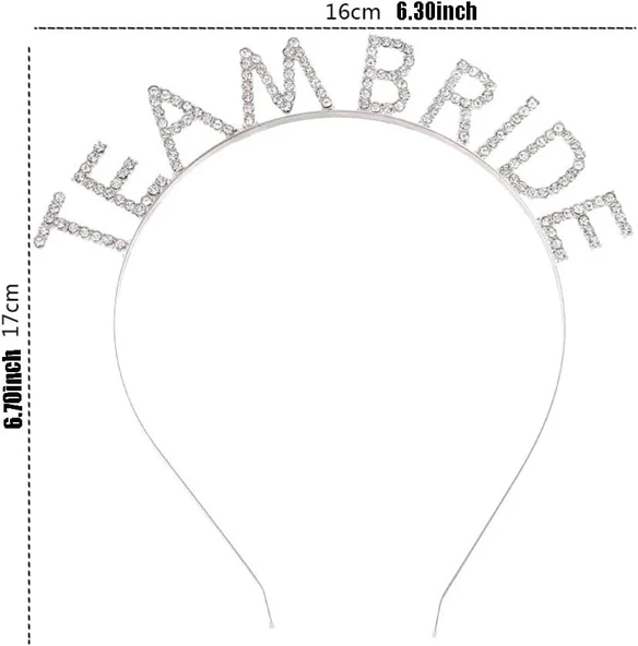 Gümüş Kaplama Kristal Taşlı Team Bride Taç 16x17 Cm - Resim 2