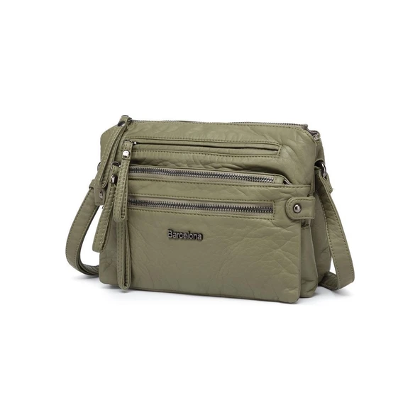 Yıkama Rölaks Deri Kadın Postacı Çantası 21K Barcelona 1920-6 - 4