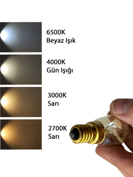 (2'Li Paket) Osram 25W Sarı Işık E14 Duylu (İnce Duy) Buzdolabı Ampulu - 4