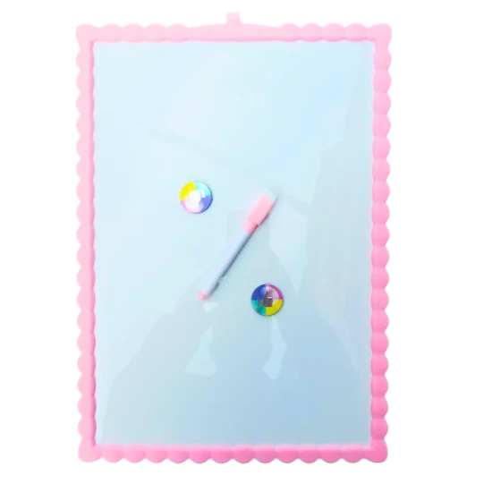 çocuklar için magnetik çift taraflı  yazı tahtası 28x39.5 cm pembe