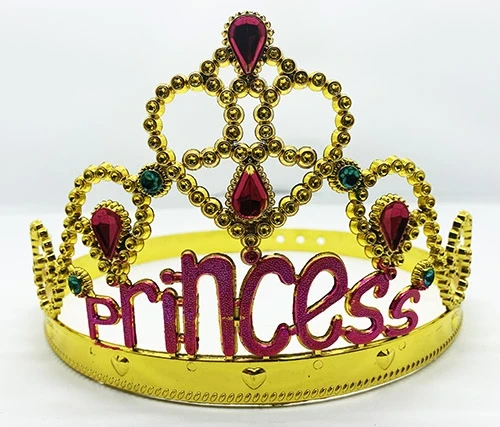 Prenses Yazılı Altın Renk Ayarlanabilir Parti Tacı 60 Cm ürün görseli 1