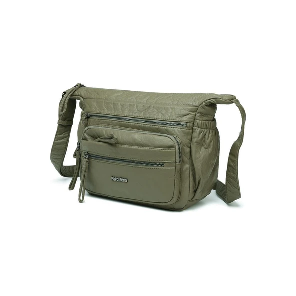 Yıkama Rölaks Deri Kadın Postacı Çantası 21K Barcelona 1919-6 - Resim 4