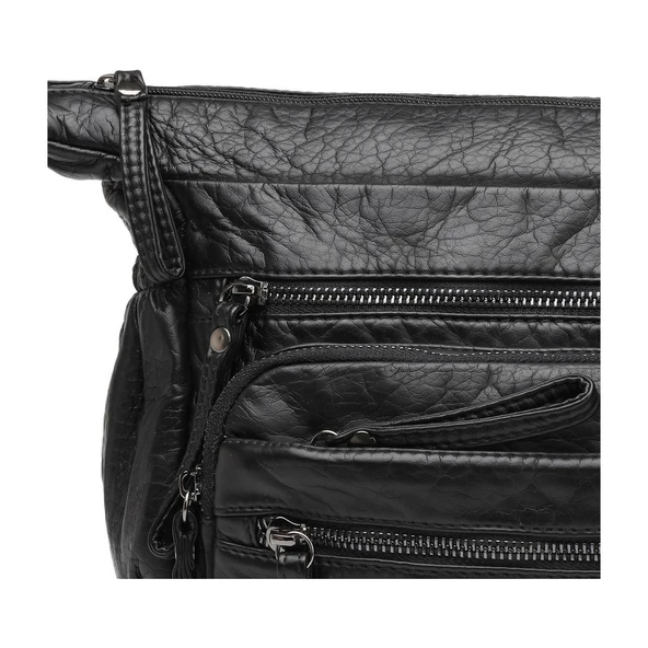 Yıkama Rölaks Deri Kadın Postacı Çantası 21K Barcelona 1919-6 - Resim 2