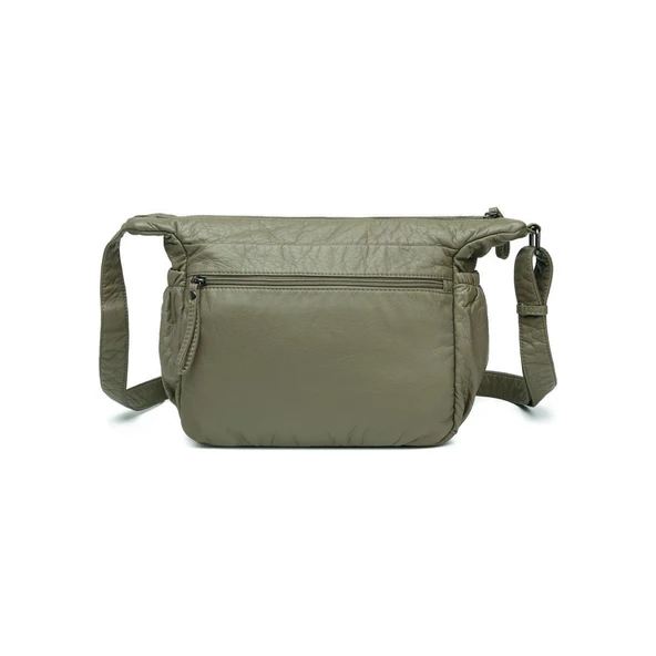 Yıkama Rölaks Deri Kadın Postacı Çantası 21K Barcelona 1919-6 - Resim 3