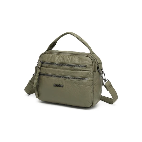 Yıkama Rölaks Deri Kadın Omuz Çantası 21K Barcelona 1924-6 - 4