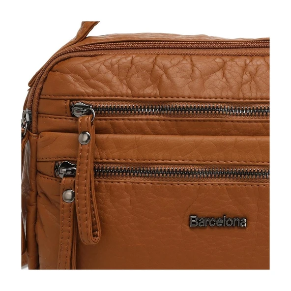 Yıkama Rölaks Deri Kadın Omuz Çantası 21K Barcelona 1924-6 - Resim 2