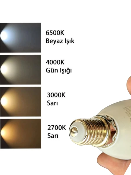 (3 Adet) Ledvance 4,9W (40W) 2700K (Sarı Işık) Dim Edilebilir E14 Duylu (İnce Duy) Led Mum Ampul - 5