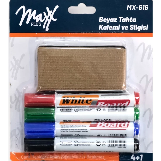 kolay silinebilir 4 renk tahta kalemi seti silgili set board marker seti