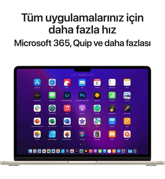 MacBook Air M2 Çip 8GB 512GB SSD macOS 13" Taşınabilir Bilgisayar Yıldız Işığı MLY23TU/AA - 3