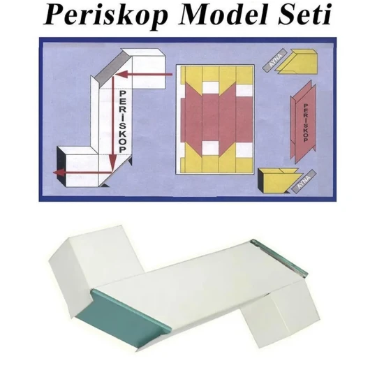 Periskop Yapım Seti 1 Paket Karton Periskop Model Seti Aynalı
