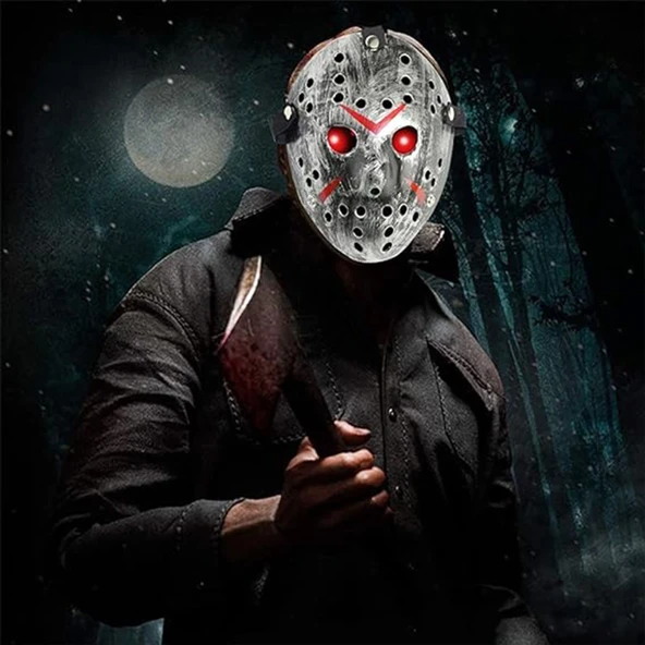 Jason Maskesi Hannibal Maskesi Metal Gümüş Renk 20x25 Cm ürün görseli 1