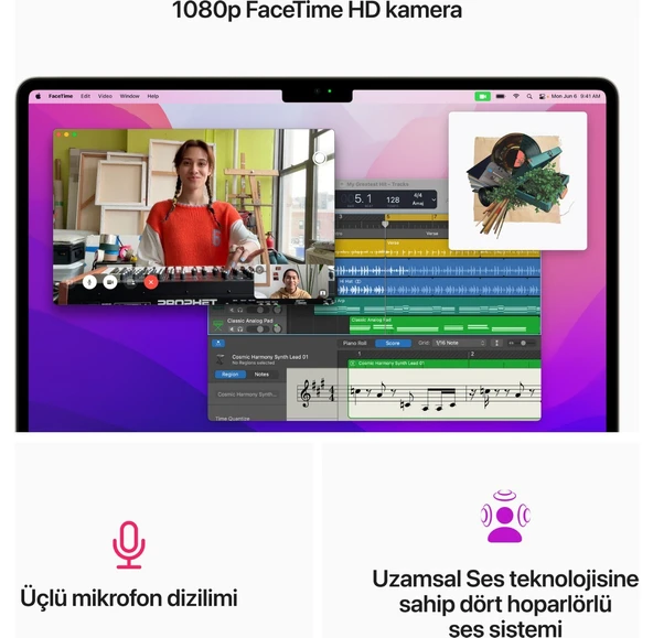 MacBook Air M2 Çip 8GB 512GB SSD macOS 13" Taşınabilir Bilgisayar Yıldız Işığı MLY23TU/AA - 8