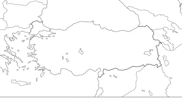 a3 boy  dilsiz türkiye ve komşuları  haritası renksiz 10 adet