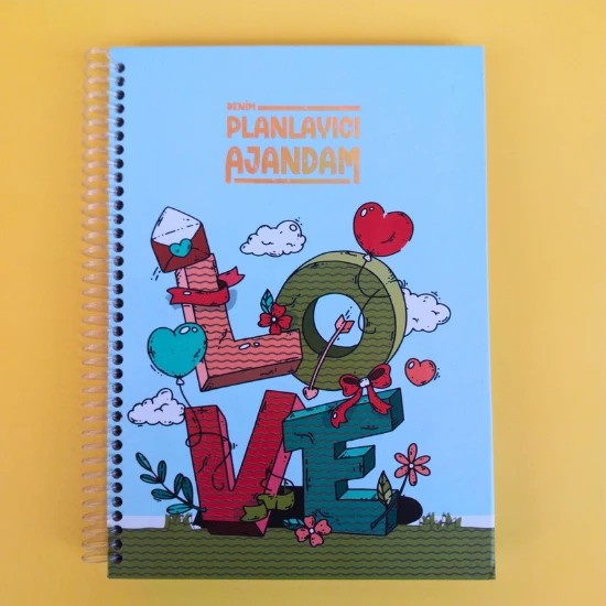 zamansız haftalık ajandam manifest defteri 17x24cm 100 yaprak planlayıcı defter lo-ve
