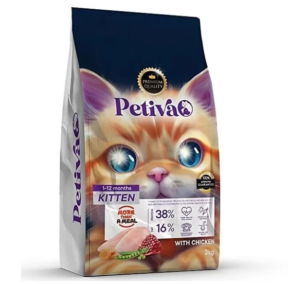 Petiva Yavru Tavuklu Kedi Maması 3 Kg