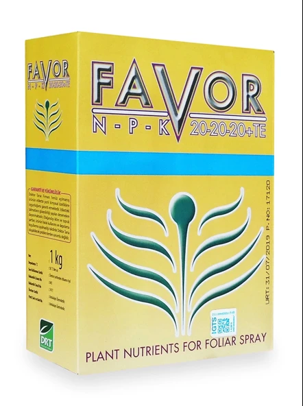 Doktor Tarsa Favor Npk 20-20-20+Te 1Kg Harmanlanmış Yaprak Gübresi