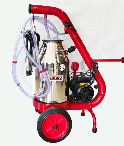 Ferrino Krom Güğüm Süt Sağım Makinesi Tek Sağım Kuru Tip 40Lt