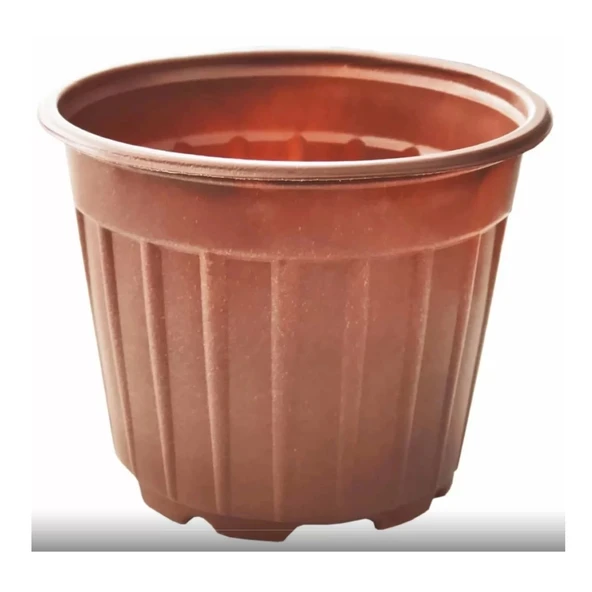 Kahverengi Çizgili Vakum Saksı 14X11Cm (Adet)