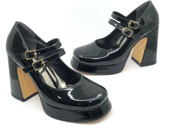 Feles Gidi Jane Platform Topuk Kadın Klasik Topuklu Ayakkabı - Resim 4