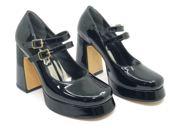 Feles Gidi Jane Platform Topuk Kadın Klasik Topuklu Ayakkabı - Resim 3