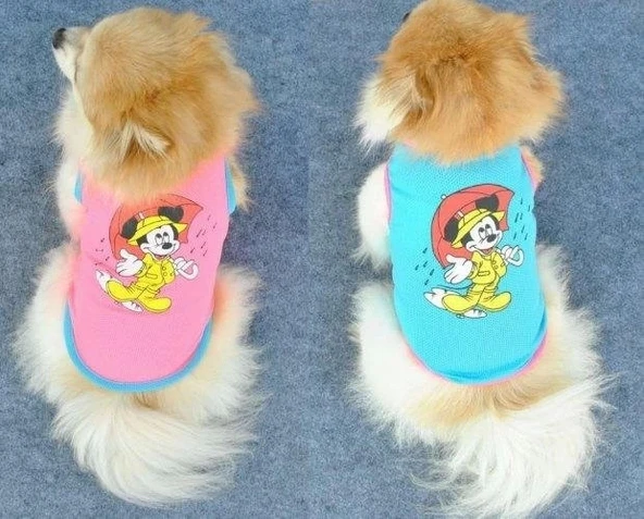 Kedi Köpek Elbisesi File Yazlık Mickey Atlet Giysi Hb1064