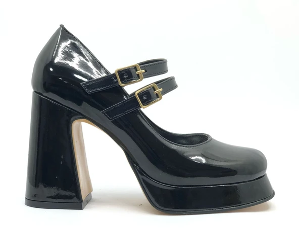 Feles Gidi Jane Platform Topuk Kadın Klasik Topuklu Ayakkabı - Resim 6