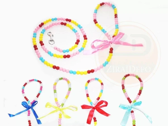 Köpek Kedi Gezdirme Kolon Renkli Taşlı Hrb-069