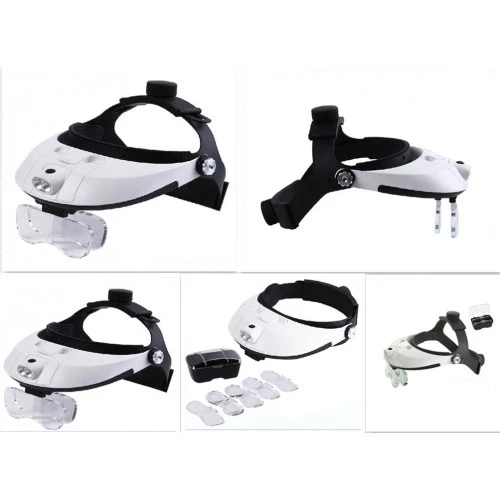 5 Mercekli Çok Fonksiyonlu, Başlık Tip Işıklı Büyüteç 81001h - Resim 5