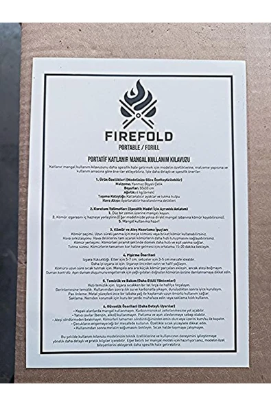 FIREFOLD PORTATİF KATLANIR MANGAL 41X33 cm - 4
