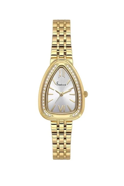 Fl.1.10483-2 Altın Kaplama Taşlı Kadın Kol Saati ürün görseli 1