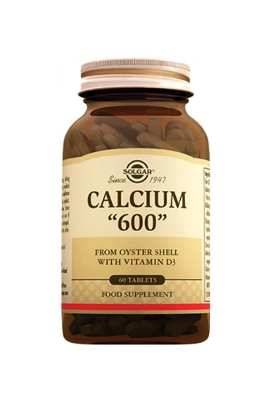 Solgar Calcium 600 (Oyster Shell) Kalsiyum Takviyesi 60 Tablet