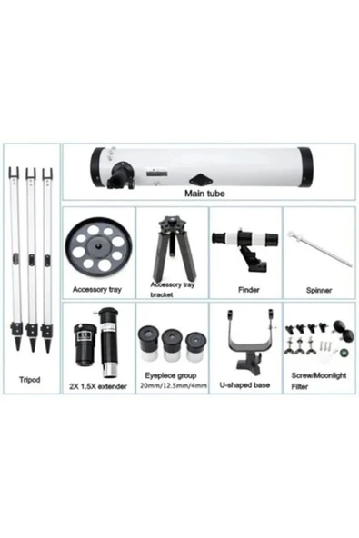 76x700 Profesyonel Aynalı  Uzay Teleskopubeyaz - Resim 3