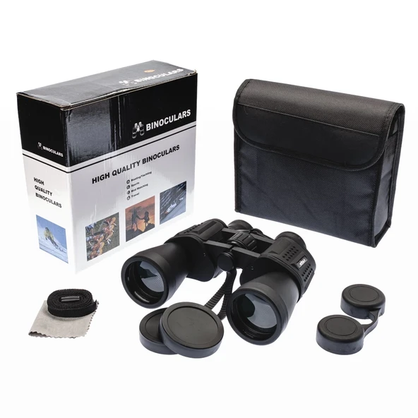 7x50 – Geniş Ön Mercekli Profesyonel El Dürbünü – 1000m/56m – Siyah V3 ürün görseli 1